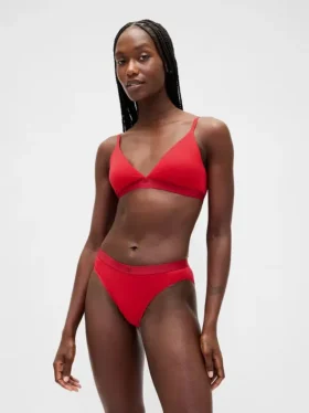 Elastyczne majtki bikini z bawełny organicznej z logo