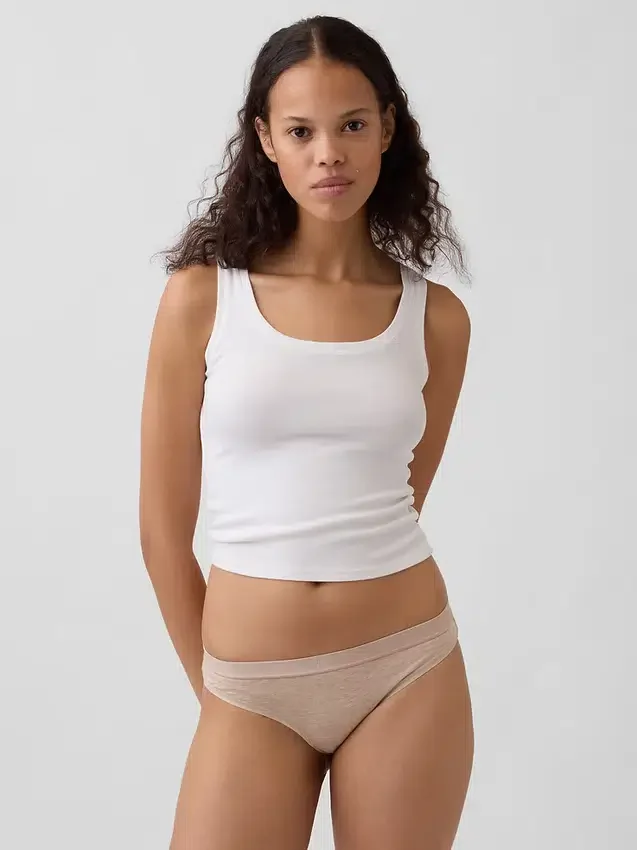 Elastyczne majtki bikini z bawełny organicznej z logo