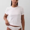 Elastyczne majtki bikini z bawełny organicznej z logo