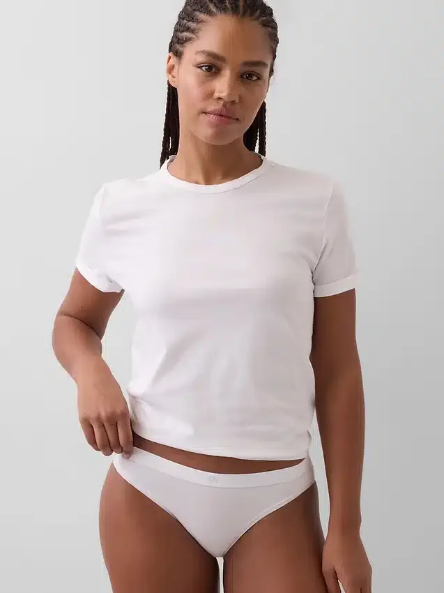 Elastyczne majtki bikini z bawełny organicznej z logo