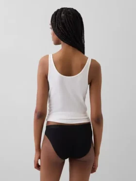 Elastyczne majtki bikini z bawełny organicznej z logo
