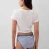 Elastyczne majtki bikini z bawełny organicznej z logo