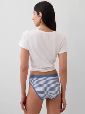 Elastyczne majtki bikini z bawełny organicznej z logo