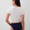 Elastyczne majtki bikini z bawełny organicznej z logo