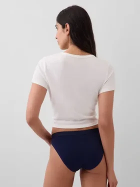 Elastyczne majtki bikini z bawełny organicznej z logo