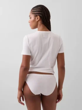 Elastyczne majtki bikini z bawełny organicznej z logo
