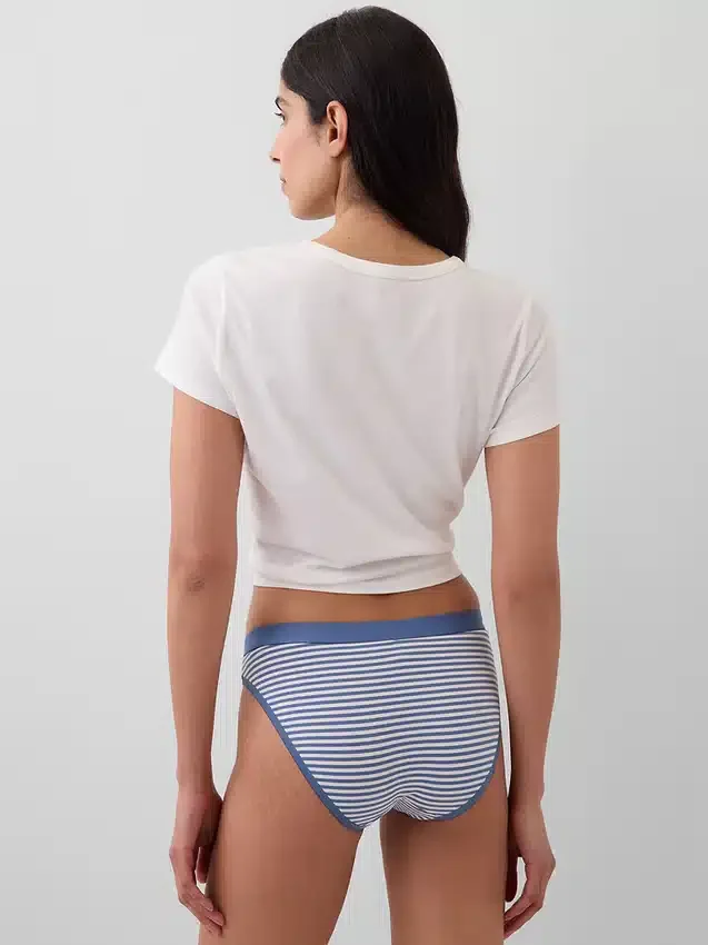 Elastyczne majtki bikini z bawełny organicznej z logo