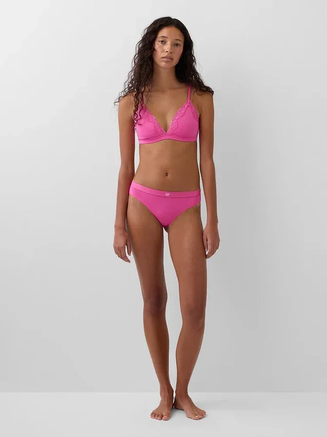 Elastyczne majtki bikini z bawełny organicznej z logo