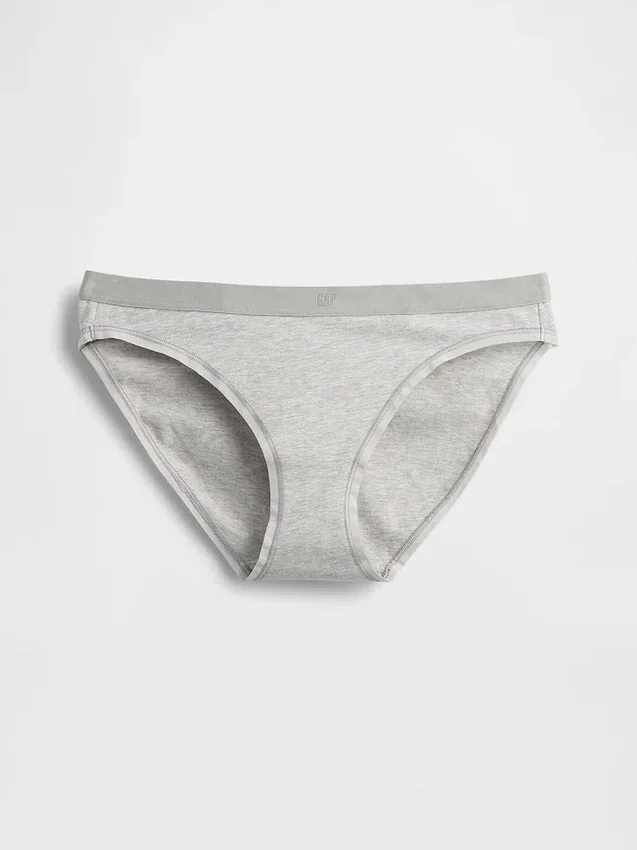 Elastyczne majtki bikini z bawełny organicznej z logo