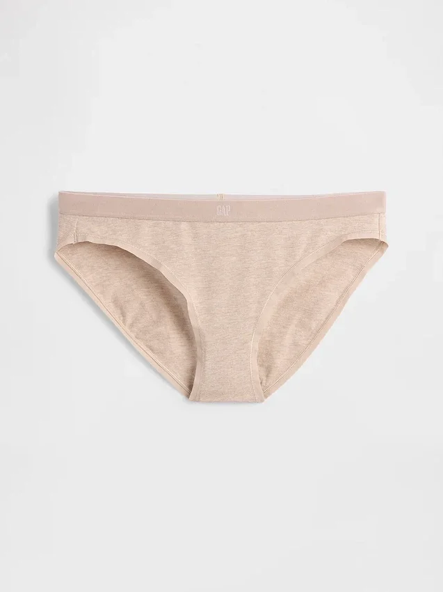 Elastyczne majtki bikini z bawełny organicznej z logo