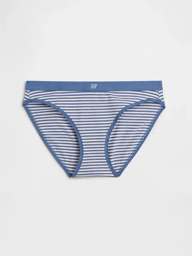 Elastyczne majtki bikini z bawełny organicznej z logo