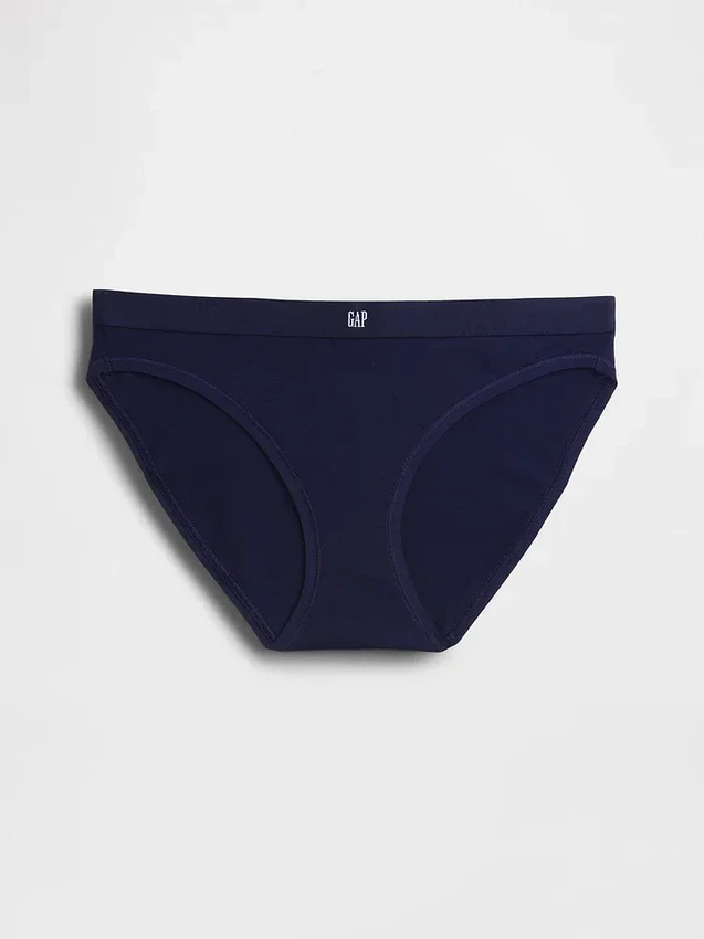 Elastyczne majtki bikini z bawełny organicznej z logo