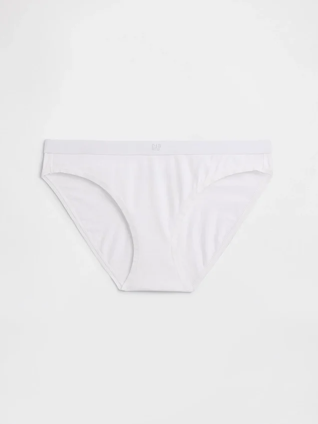 Elastyczne majtki bikini z bawełny organicznej z logo