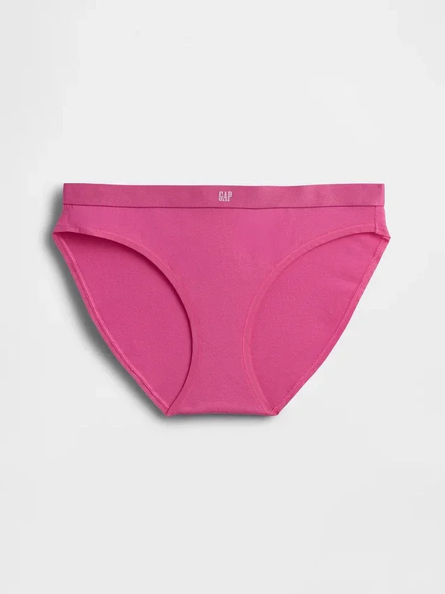 Elastyczne majtki bikini z bawełny organicznej z logo