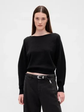 Elastyczny sweter z krótkim rękawem typu „lantern” z serii CashSoft