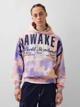 Gap × Awake Ny – bluza z kapturem z grubej dzianiny polarowej z nadrukowanym logo w stylu oversize