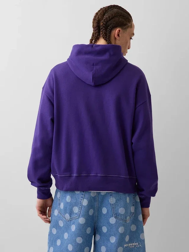 Gap × Awake Ny – bluza z kapturem z grubej dzianiny polarowej z nadrukowanym logo w stylu oversize