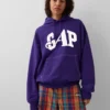 Gap × Awake Ny – bluza z kapturem z grubej dzianiny polarowej z nadrukowanym logo w stylu oversize