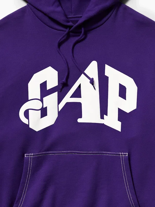 Gap × Awake Ny – bluza z kapturem z grubej dzianiny polarowej z nadrukowanym logo w stylu oversize