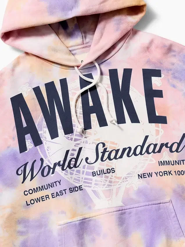 Gap × Awake Ny – bluza z kapturem z grubej dzianiny polarowej z nadrukowanym logo w stylu oversize