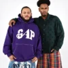 Gap × Awake Ny – bluza z kapturem z grubej dzianiny polarowej z nadrukowanym logo w stylu oversize