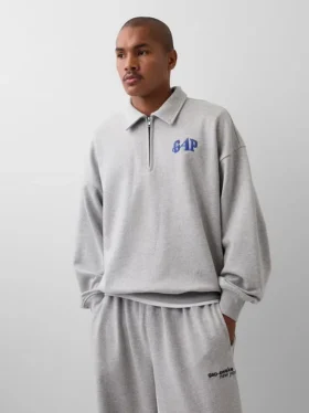 GAP × Awake Ny – gruby sweter oversize z zamkiem do jednej czwartej długości