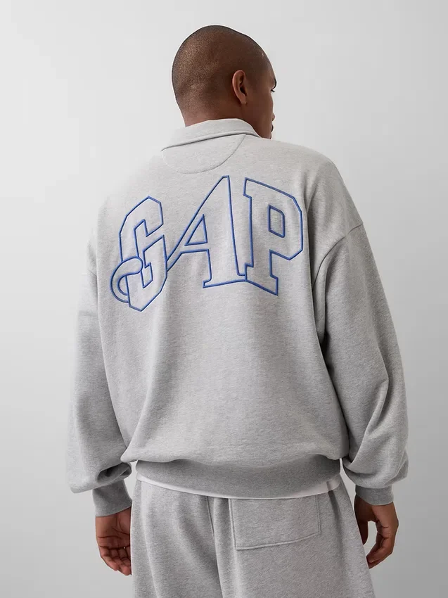 GAP × Awake Ny – gruby sweter oversize z zamkiem do jednej czwartej długości