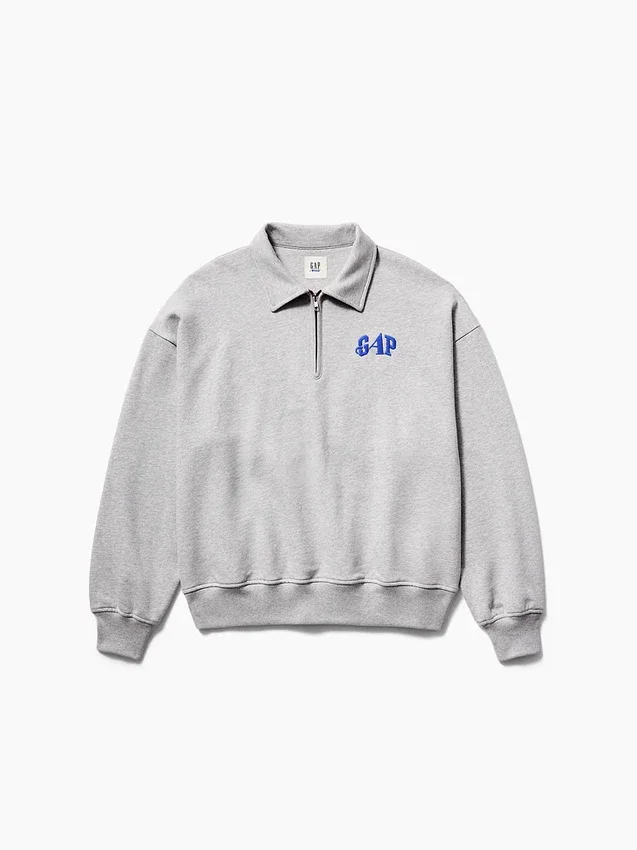 GAP × Awake Ny – gruby sweter oversize z zamkiem do jednej czwartej długości