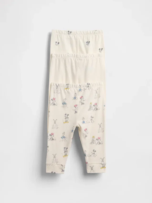 GAP × Disney Baby – spodnie z bawełny organicznej zakładane przez głowę (zestaw 3 szt.)