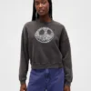 GAP × Disney „Miasteczko Halloween” Tima Burtona – gruba bluza z nadrukiem czaszek