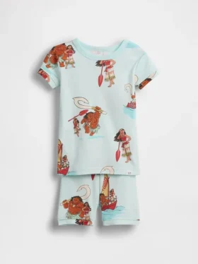 GAP × Disney Niemowlęta i Maluchy – zestaw piżamowy z organicznej szczotkowanej bawełny z krótkimi szortami
