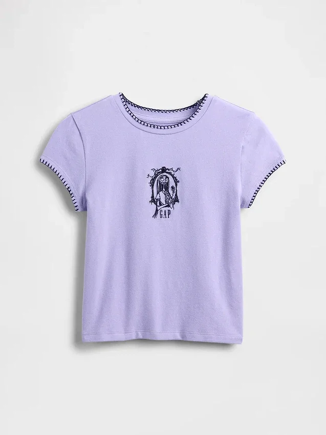 Gap × Disney „The Nightmare Before Christmas” T-shirt dziecięcy z nadrukiem w stylu „shrunken”
