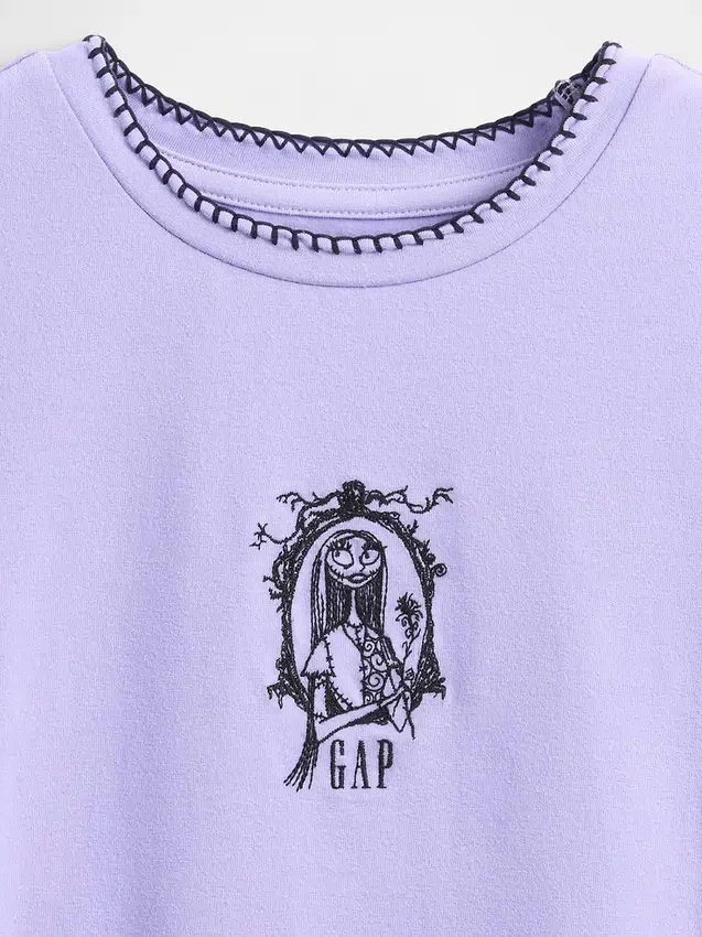 Gap × Disney „The Nightmare Before Christmas” T-shirt dziecięcy z nadrukiem w stylu „shrunken”