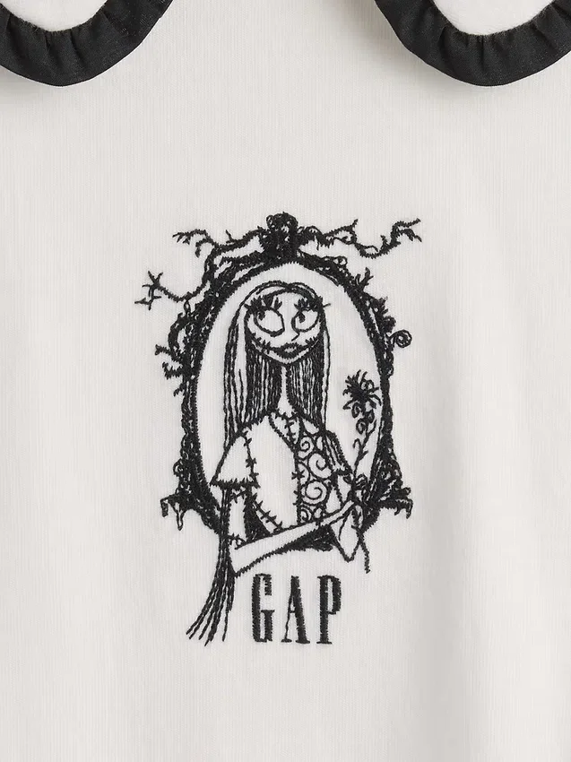 GAP × Disney: Topa w stylu marynarskim dla Niemowląt i Maluchów z motywem z filmu „Miasteczko Halloween” Tima Burtona