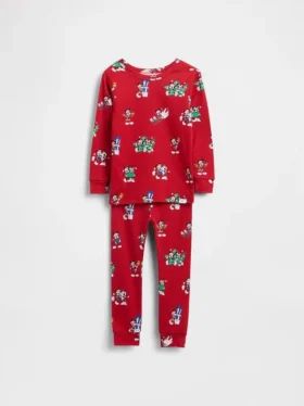 GAP × Disney – zestaw piżamowy dla dzieci i niemowląt z organicznej, szczotkowanej bawełny na święta