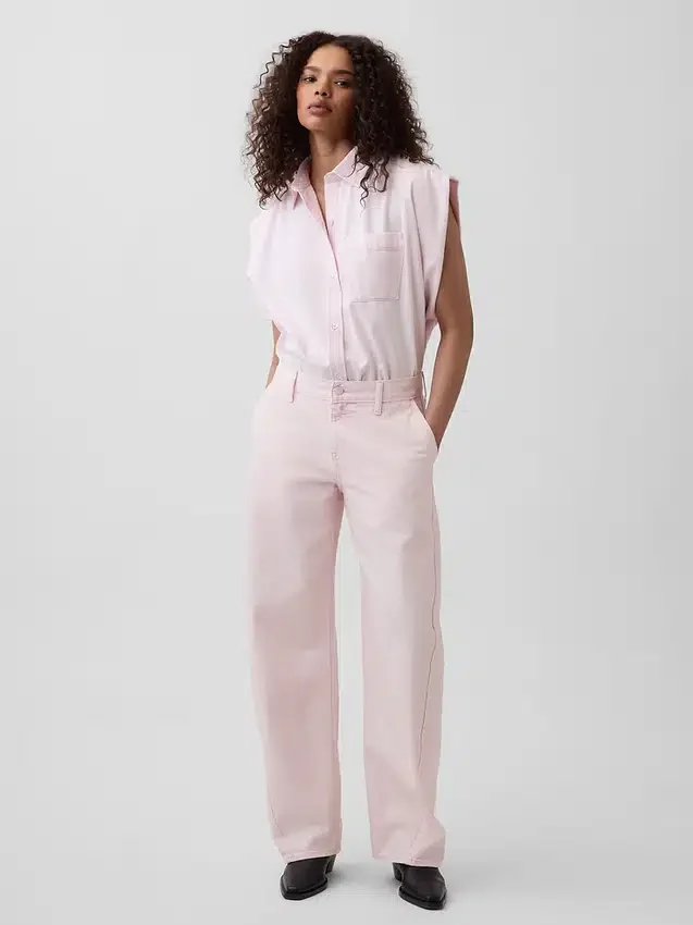Gap × Hfr Różowe dżinsy typu baggy o niskim stanie z kolekcji Nicole Benefield