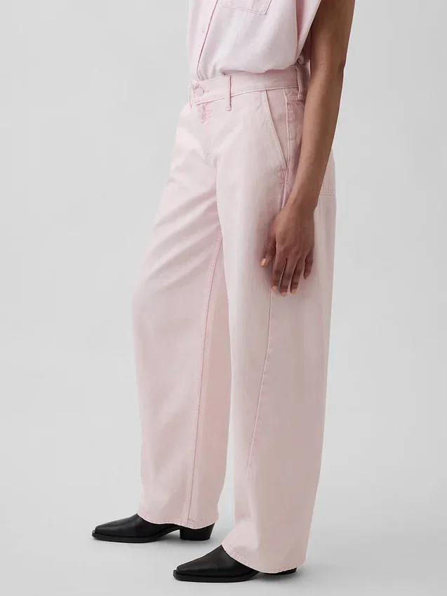Gap × Hfr Różowe dżinsy typu baggy o niskim stanie z kolekcji Nicole Benefield