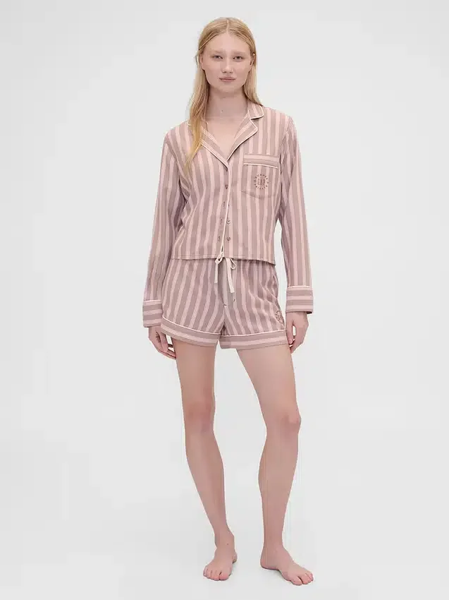 Gap × Summer Fridays Flanelowe szorty bokserki w paski
