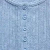 GAP × Summer Fridays – koszulka piżamowa typu henley z dzianiny typu pointelle