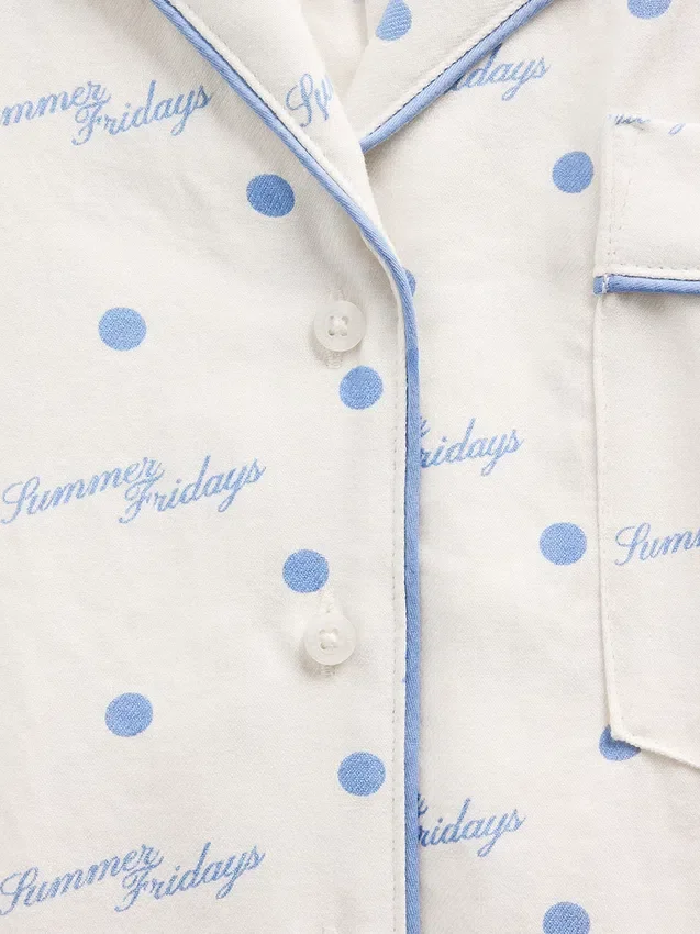 Gap × Summer Fridays Luźna flanelowa koszula piżamowa w kropki