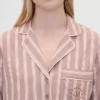 GAP × Summer Fridays Luźna flanelowa koszula piżamowa w paski