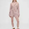 GAP × Summer Fridays Luźna flanelowa koszula piżamowa w paski