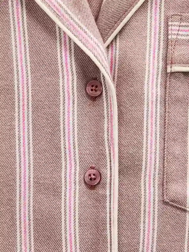 GAP × Summer Fridays Luźna flanelowa koszula piżamowa w paski