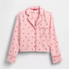 GAP × Summer Fridays Luźna flanelowa koszula piżamowa w serduszka