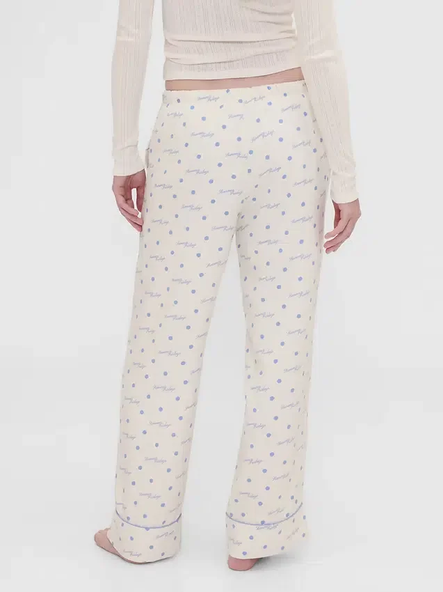 Gap × Summer Fridays Luźne flanelowe spodnie piżamowe w kropki