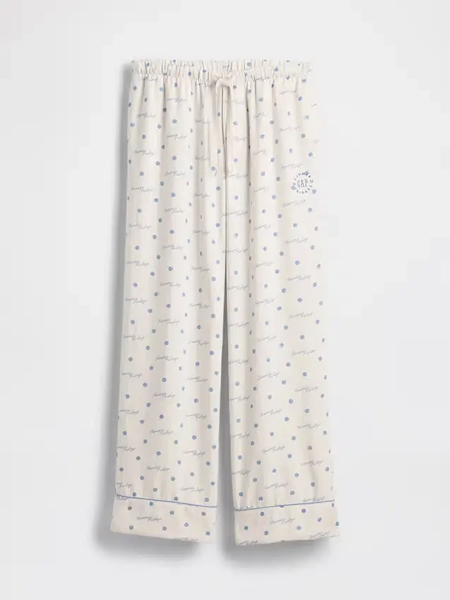 Gap × Summer Fridays Luźne flanelowe spodnie piżamowe w kropki