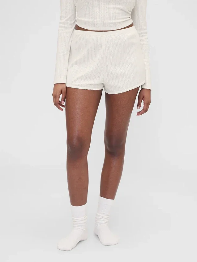 GAP × Summer Fridays – szorty piżamowe z dzianiny typu pointelle