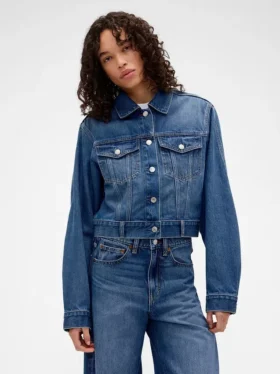 GAP × Victoria Beckham – luźna, skrócona kurtka dżinsowa