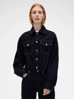 GAP × Victoria Beckham – luźna, skrócona kurtka dżinsowa