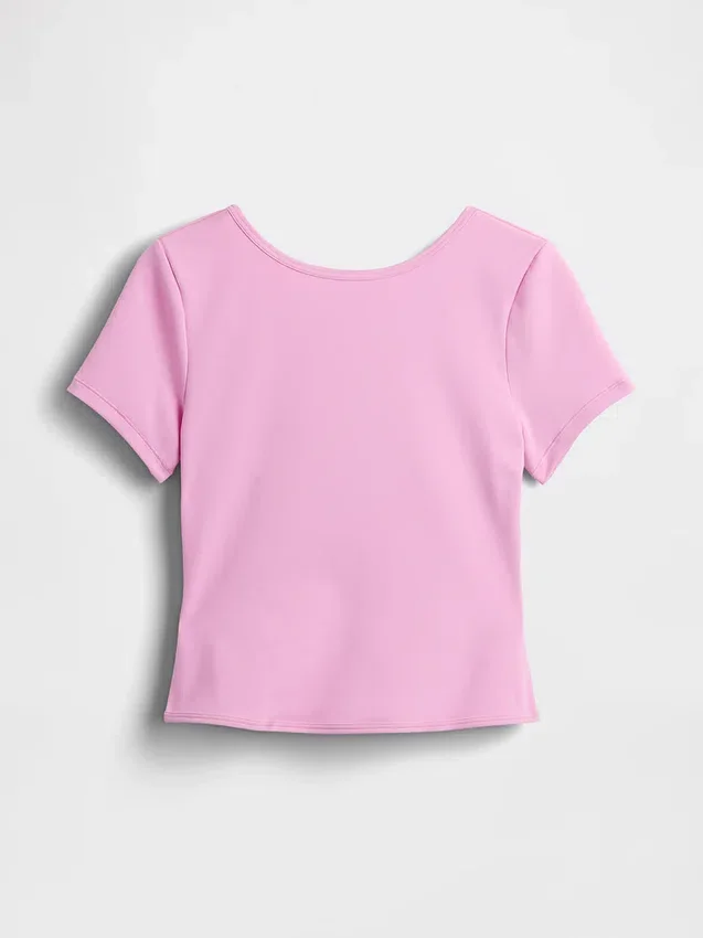 GapFit Smooth – dwustronny top typu crop z kopertowym dekoltem